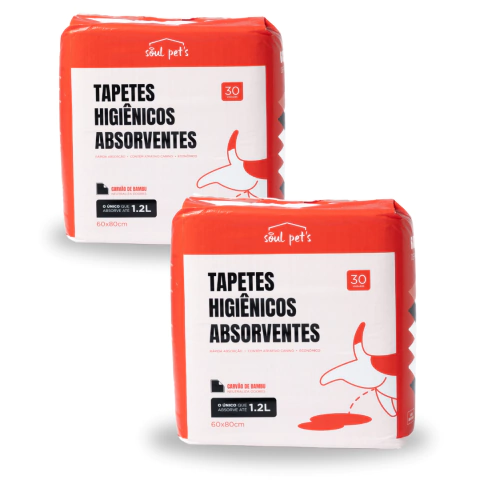 Kit 2 Tapetes Higiênicos 60×80cm Carvão - Ultra Absorvente - comprar online