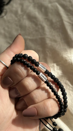 Pulsera regulable piedra y plata MINI en internet
