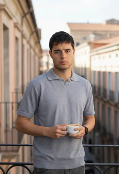 ART 5473 CHOMBA TEJIDA IMPORT. CUELLO V