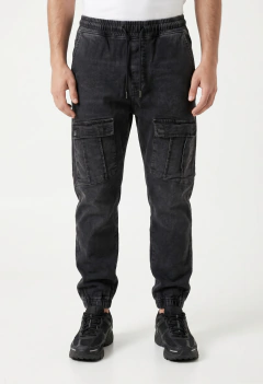 ART-2858 JOGGER CARGO DE JEAN BLACK