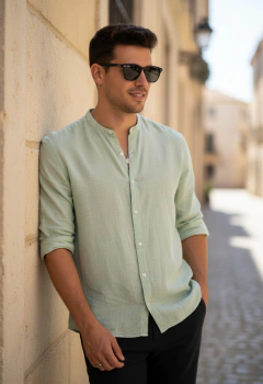 ART-7818 CAMISA DE LINO CUELLO MAO