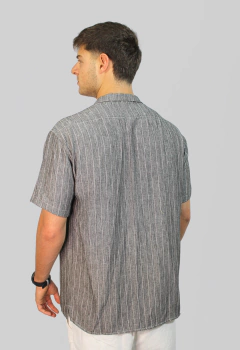 ART - 7837 CAMISA MANGAS CORTAS DE LINO CON LINEAS en internet