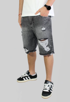 ART-2819 BERMUDA DE JEAN CON ROTURA - tienda online