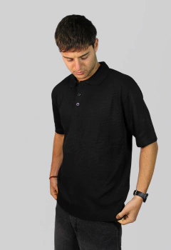 ART-5472 CHOMBA DE TEJIDA TRAMADA CON BOTONES - tienda online