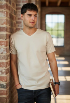 ART-8373 REMERA LISA CUELLO V - tienda online