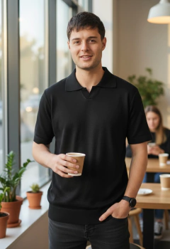 ART 5473 CHOMBA TEJIDA IMPORT. CUELLO V en internet