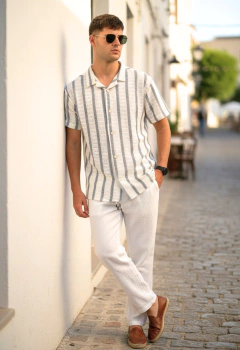 ART 7836 CAMISA TEJIDA RAYADA TRAMADA - comprar online