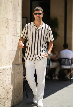 Imagen de ART 7836 CAMISA TEJIDA RAYADA TRAMADA