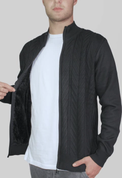 ART-4739 CAMPERA TRAMADA CON PIEL