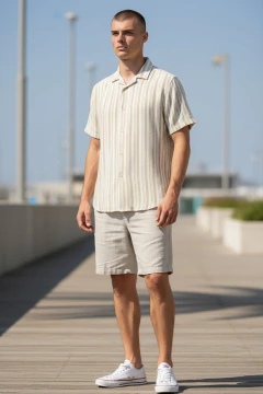 ART 7836 CAMISA TEJIDA RAYADA TRAMADA - tienda online