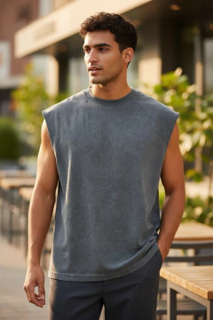 ART-8012 REMERA SIN MANGAS PRELAVADA - comprar online