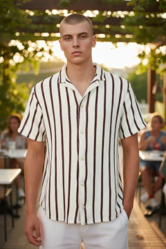 Imagen de ART 7836 CAMISA TEJIDA RAYADA TRAMADA