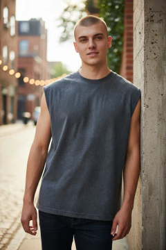 ART-8012 REMERA SIN MANGAS PRELAVADA en internet