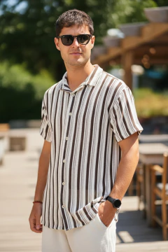 ART 7836 CAMISA TEJIDA RAYADA TRAMADA - comprar online