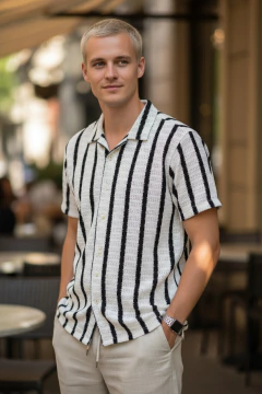 Imagen de ART 7836 CAMISA TEJIDA RAYADA TRAMADA