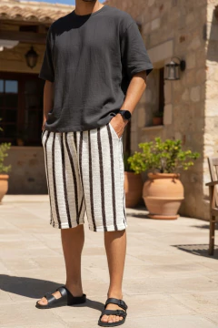 Imagen de ART-2804 BERMUDA TEJIDA RAYADA