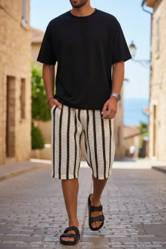 ART-2804 BERMUDA TEJIDA RAYADA - tienda online