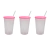 Souvenir Vaso Plástico Glitter 750 cc con Tapa y Sorbete x10 - posacupcakes