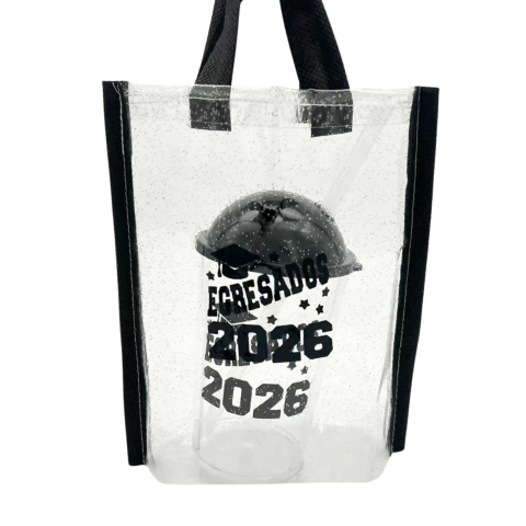 Combo Souvenir Glitter + Vaso Domo 360 cc con Vinilo x10