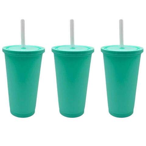 Vaso Cónico ECO con Tapa y Sorbete 500 cc - PACK X10