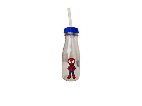 Botellita Hombre Araña / Spiderman con sorbete - comprar online