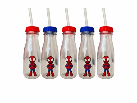 Botellita Hombre Araña con sorbete PACK X 10 - comprar online