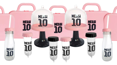 Set Premium Messi inter Candy Bar, Valijita, Tubo, Posa X 24