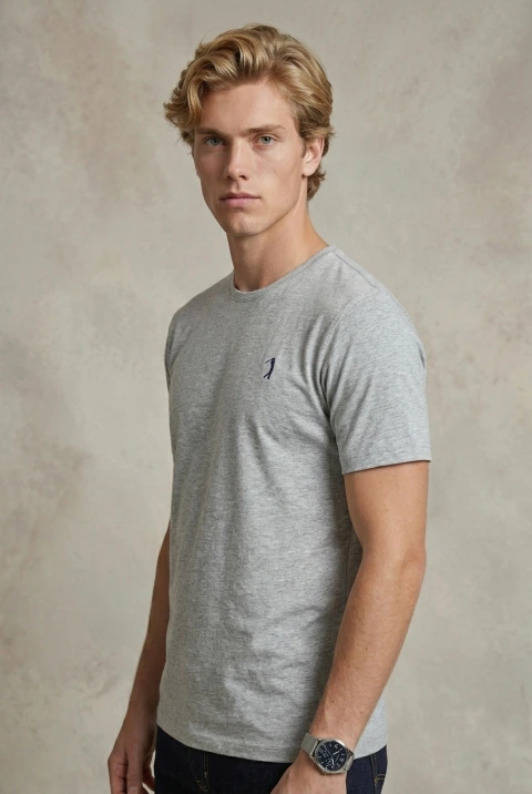 Remera lisa Gris melange