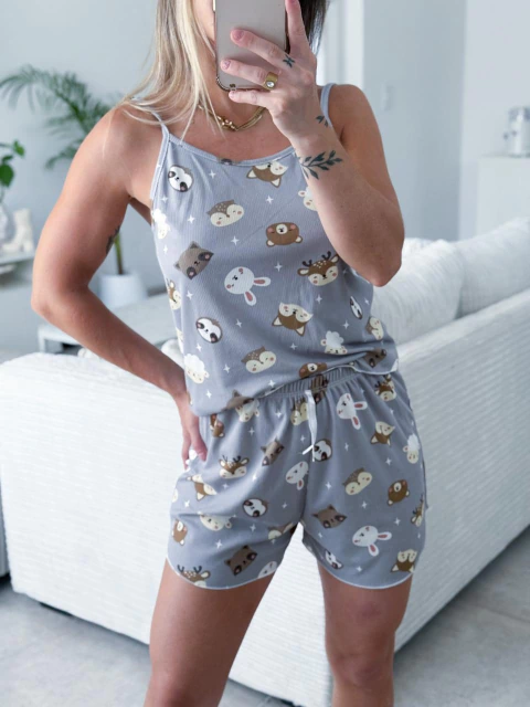 Pijama animalitos gris - comprar online