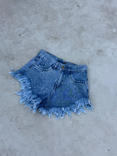 Short denim strass blue