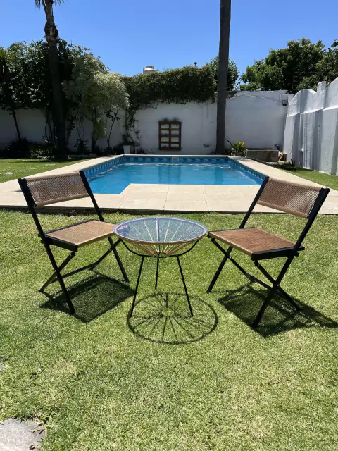 2 Sillas plegables Oslo Tejido UV + mesa - comprar online