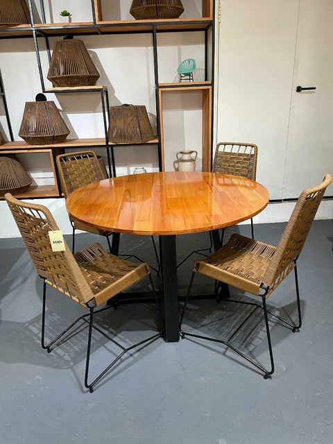 Mesa Estilo Industrial - Redonda - Pata Piramide - comprar online