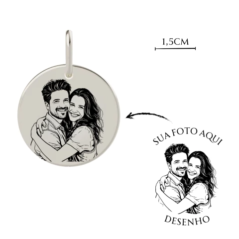 Colar foto personalizada 1,5cm INOX - leia a descrição - comprar online
