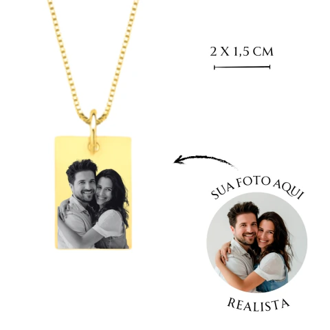 Colar Placa Inox Dourado personalizado - LEIA A DESCRIÇÃO - comprar online