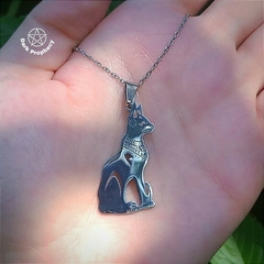 Colar Gato Egípcio Bastet em aço inoxidável