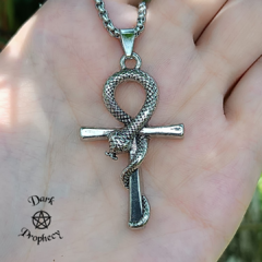 Colar Ankh com Serpente - Aço Inoxidável - comprar online