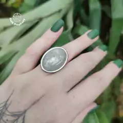 Anel com Cristal Natural - Aço Inoxidável - Dark Prophecy