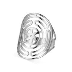 Anel Strophalos roda de Hécate em aço inoxidável na internet