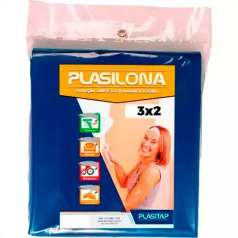 Lona Pintura Plástica Azul 3 x 2 Metros Plasitap - comprar online