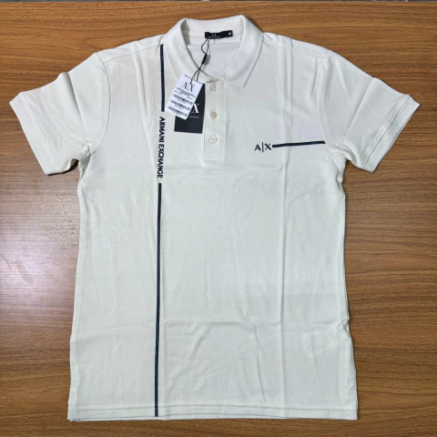 Camisa Polo AX Bege Piquet C/ Elastano