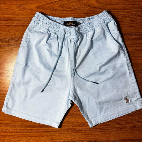 Short Sarja PRL Azul Bebê Ref06 C/ Elastano