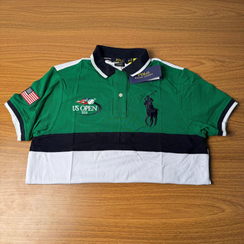 Camisa Polo PRL DT Verde Bandeira/Branco Ref02 Importada