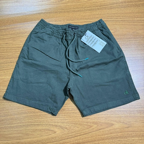 Short Sarja Calvin Klein Verde Militar C/ Elastano