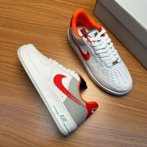 Tênis NK Air Force 1 Dt Cinza/Vermelho Premium