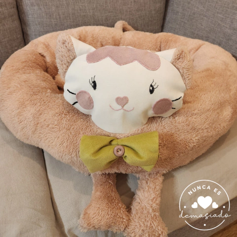 Moisés gato peluche rosa 60cm