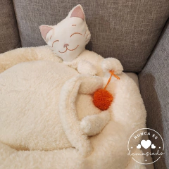 Moisés gato peluche blanco 60 cm- Gato recostado - comprar online