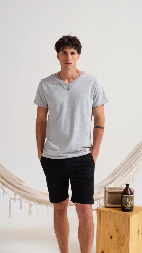 Remera Neck - Gris Mel - comprar online