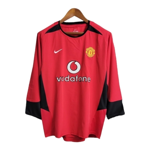 Camisa Retrô Manchester United I 2002/2004 manga longa - Nike Masculina - Vermelha