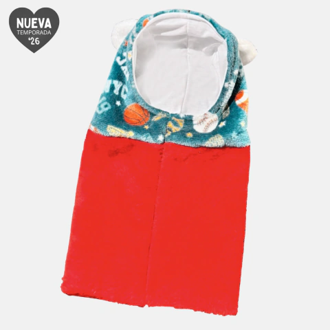 Cuello-gorro para Galgo con orejitas - Modelo Osito Deportes y Rojo