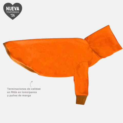 Polera - Pijama para Galgo manga larga con puño - Modelo LUREX Naranja - 2026